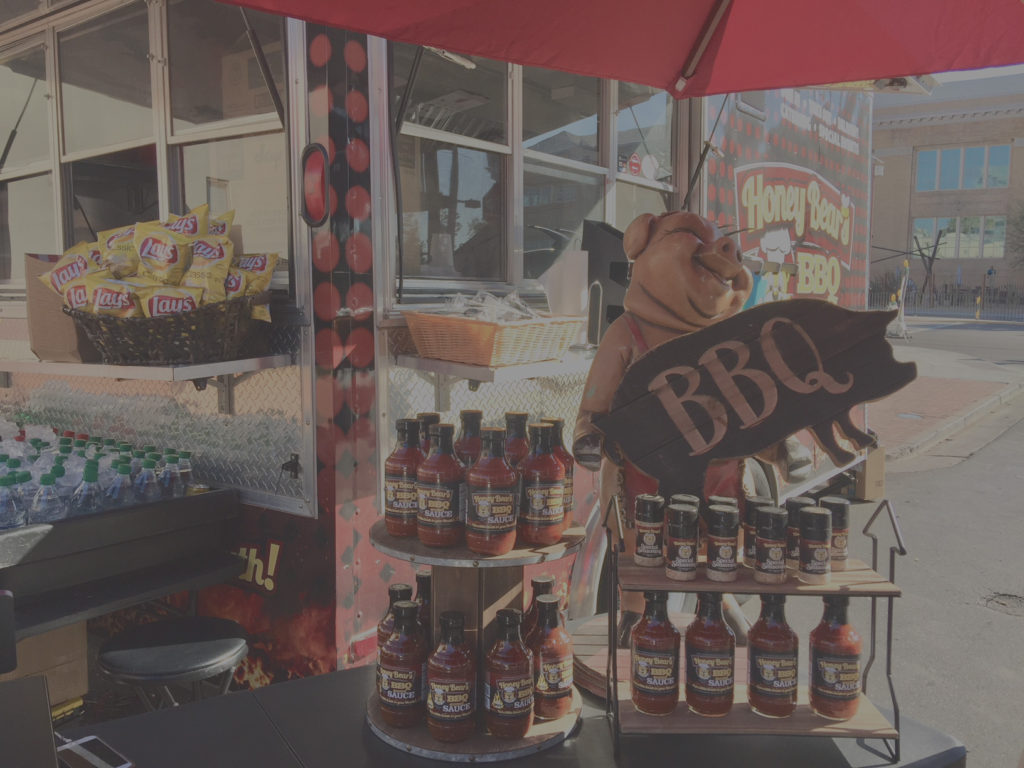 Kitchen truck BBQ sauces stand